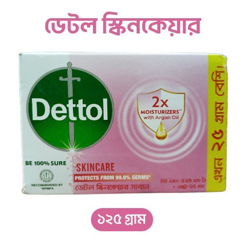 Dettol Skin Care Soap 125g | জীবাণু সুরক্ষা ও কোমল ত্বকের যত্ন
