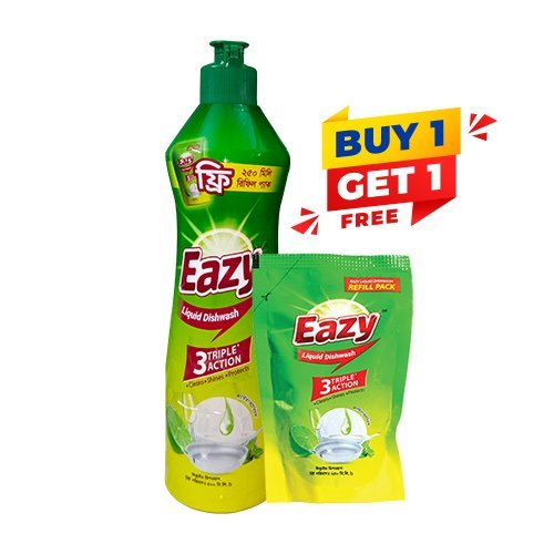 Eazy Liquid Dishwash 500ml + 250ml Free Refill